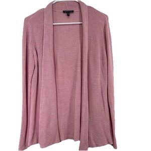 Eileen Fisher Open Front Cardigan Sz Medium Dusty Pink Cotton Silk‎ Blend